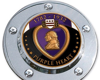 MotorDog69 Purple Heart Harley Twin Cam Timing Cover Coin Mount Set for Softail Dyna Road King Touring Street Glide Road Glide