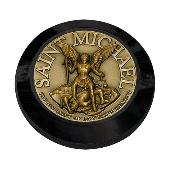 Milwaukee Eight Black Timing Cover Coin Mount, Saint Michael Coin