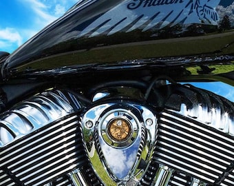 Indian Motorcycle Horn Cover Coin Mount, Sniper Challenge Coin, Chrome Plated