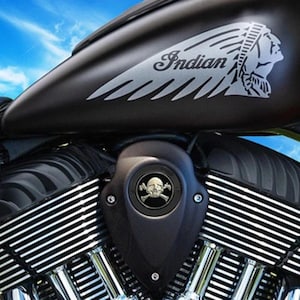 Black Indian Horn Cover Coin Mount, Skull Crossbones, Chieftain, Roadmaster