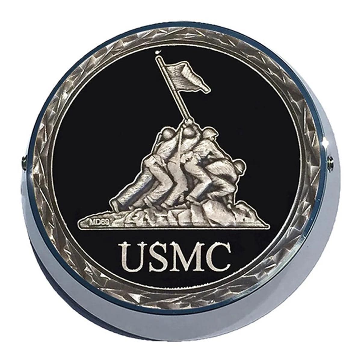 Iwo Jima Veteran USMC Nickel Coin Mount, Universal Motorcycle