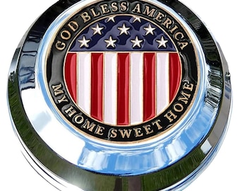 Indian Motorcycle Gas Cap Coin Mount with American Flag