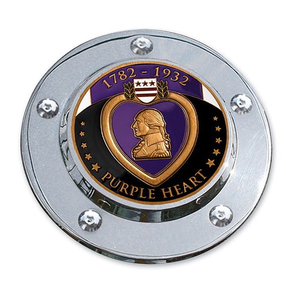 Motordog69 Harley Black Gas Cap Coin Mount Set With Fire Rescue Challenge Coin For Softail Dyna Road King Sportster