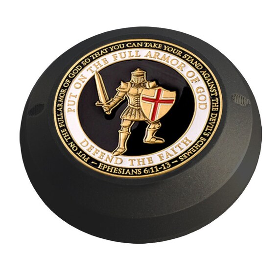 Motordog69 Harley Black Gas Cap Coin Mount Set With Fire Rescue Challenge Coin For Softail Dyna Road King Sportster