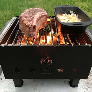 Minuteman 5 Sterne Firepit / Grill and Shish Kabob Kocher