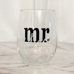 Custom - Mr. Stemless Wine Glass