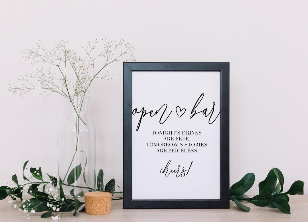 Printable Open Bar Wedding Sign - Etsy