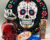 Day of the Dead Sugar Skull Rolling Tray Hookah 4pc Set RARE
