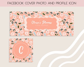 Facebook Cover Page Template Social Media Templates Facebook Profile Icon Facebook Banner Branding Design Floral Vintage Custom Facebook