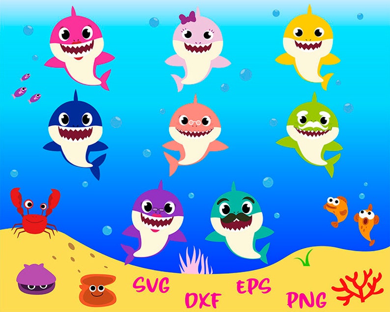 Download Baby shark svg family shark shirt birthday sea clipart ...