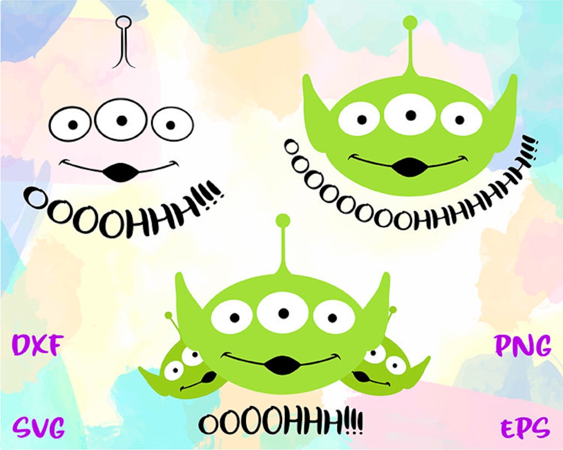 Alien svg toy story disney clipart alien face print Little | Etsy