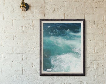 Ocean Print, Horizontal Wall Art, Ocean Art, Large Wall Art, Ocean Waves Print, Landscape Print, Blue Ocean Photography Print, Beach Print