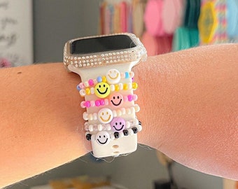 Smiley Apple Watch halo  Charms | Trendy Watch accessories | Apple Watch Band Charm | Smiley face charms l Watch Stackers | Watch Band