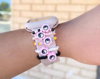 Trendige Apple Watch Armband Charms | Handgemachte Ying Yang & Smiley Face Stackers