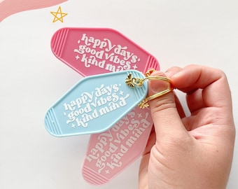 Porte-clés de motel d'inspiration rétro | Porte-clés de motel | Porte-clés rétro | Idée cadeau unique | Clés de voiture | Clés de la maison | Porte-clés personnalisé