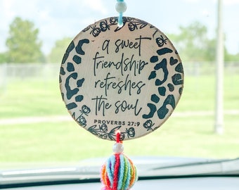 Friendship Christian Car Charm | best friends car charm | bible verse car charm | car accessories | birthday gift | bible verse car charm