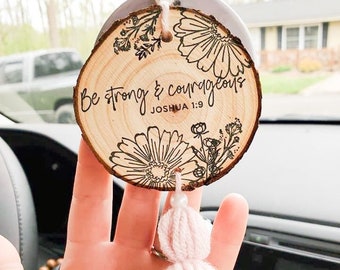 Be strong and Courageous Christian Car Charm |Christian Car accessories |rear view mirror car charm| car decor accessories | car charm