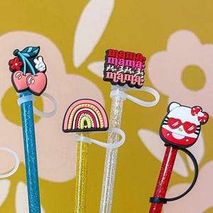 BUY 3, GET 2 FREE | Straw topper | Stanley Straw Topper| Straw Cover| Straw Buddies| Straw Charms| Straw Cover Topper| Stanley accessories
