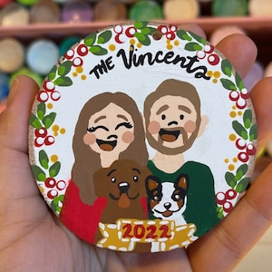 Hand Painted Family Portrait Christmas Ornament 2024