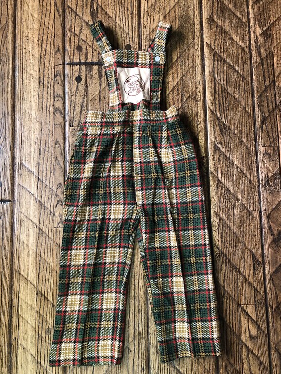 Children’s Plaid Overalls. Vintage. - image 9