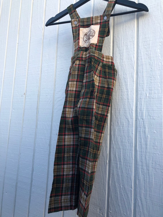 Children’s Plaid Overalls. Vintage. - image 3