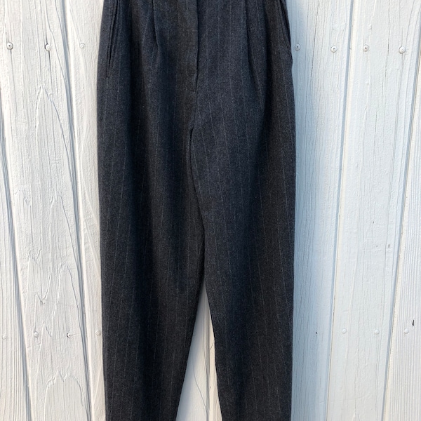 Vintage Wool, Forenza, Pinstripe Pants. Size 4. Made in Italy.