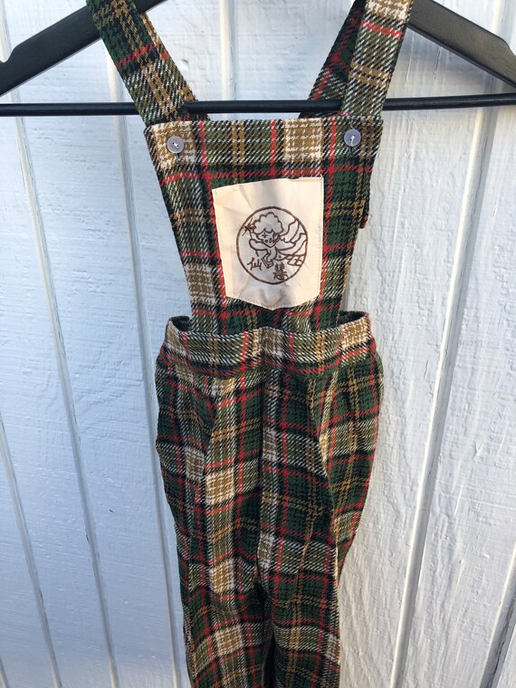 Children’s Plaid Overalls. Vintage. - image 2