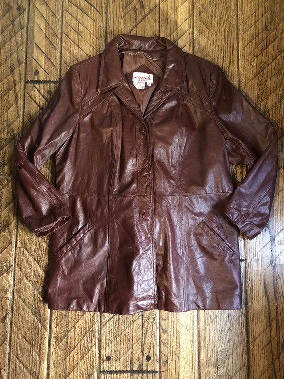 Classic Directions Leather Coat Size 46 (Women)