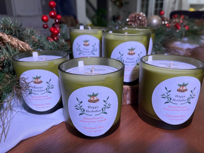 Christmas Tree Scented Soy Candle Holiday Candle Winter Candle Candle Gift Etsy