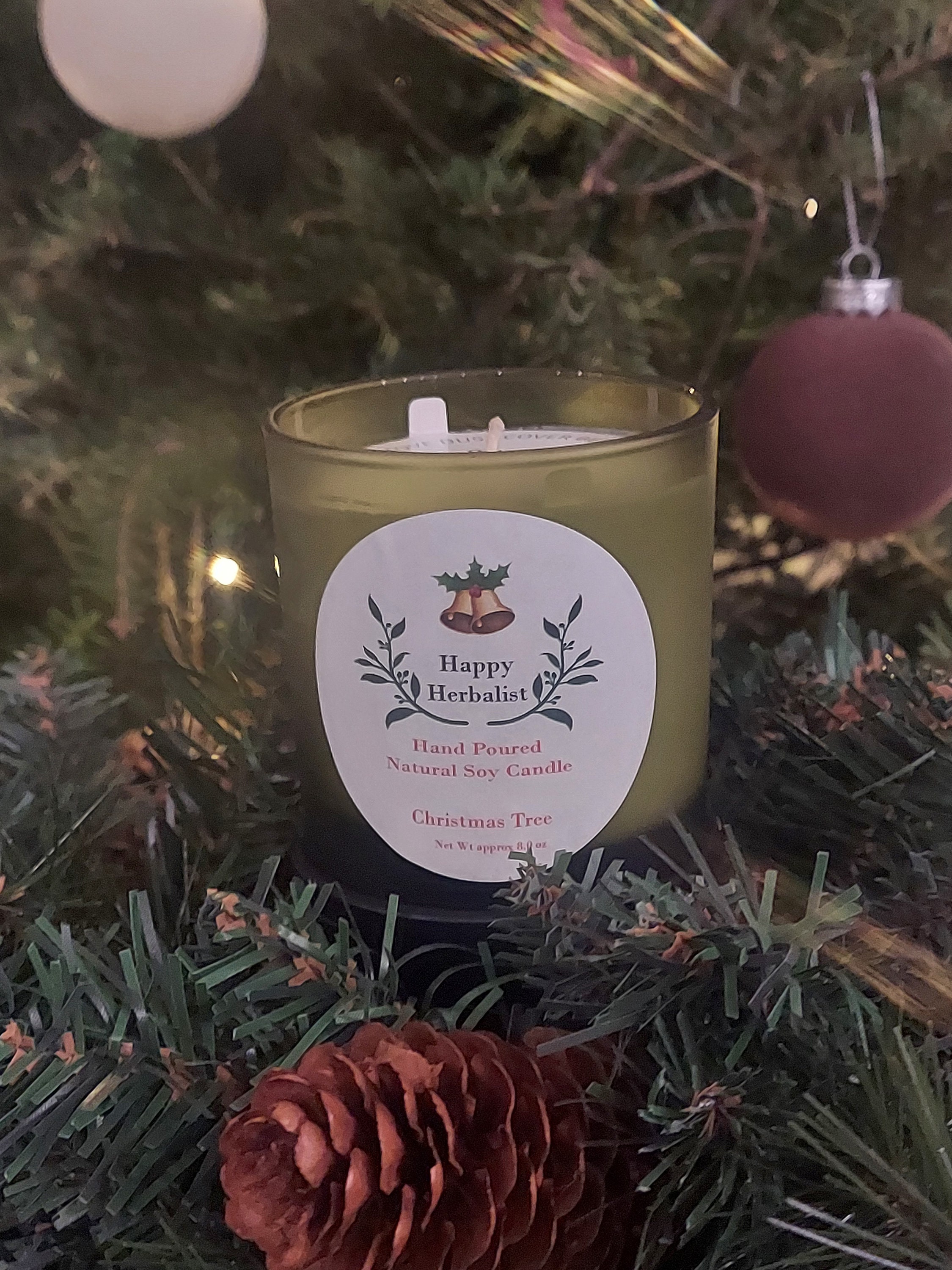 Christmas Tree Scented Soy Candle Holiday Candle Winter Candle Candle Gift Etsy