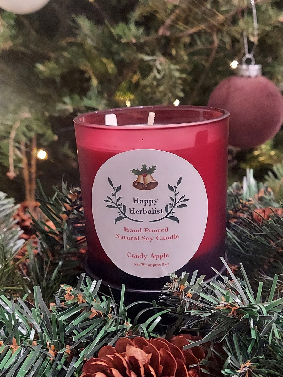Candy Apple Scented Candle Christmas Candles Holiday Candle Winter Candle Candle Gift Etsy