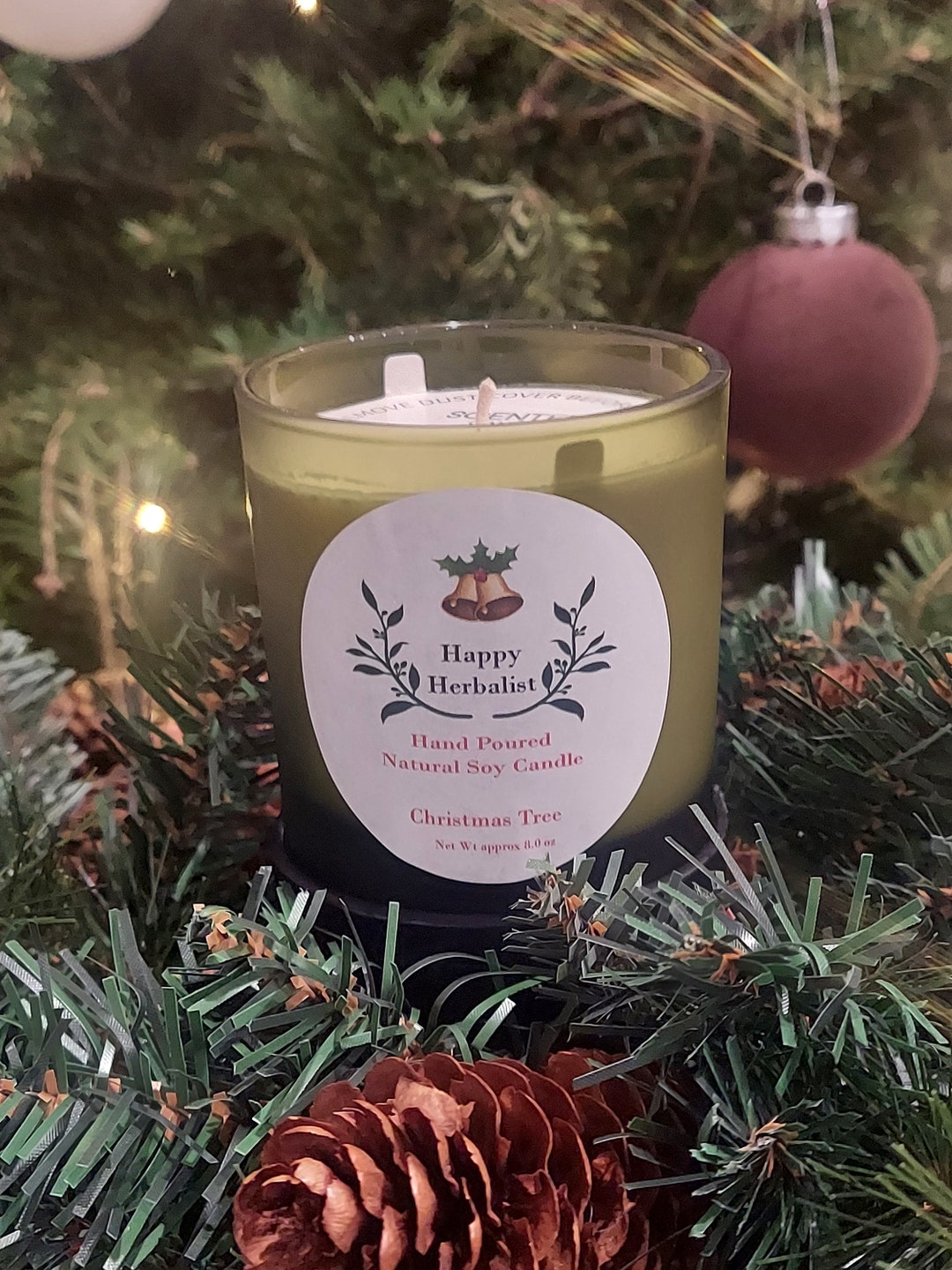 Christmas Tree Scented Soy Candle – Hand Poured Holiday Candle - Etsy