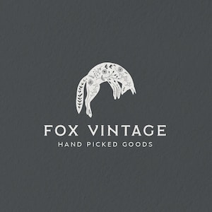 Logo Boho preprodotto, logo volpe, logo zingaro, logo floreale, logo minimalista, logo fatto a mano, logo vintage, logo logo, logo minimalista