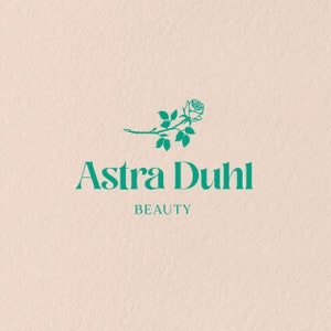 Premade Rose Logo Design: Boho Minimalist Branding (Digital File)
