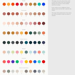 K&ouml;nnte beinhalten: Ein Diagramm mit 10 Farbpaletten, jede mit 10 Farboptionen. Die Paletten sind beschriftet: Metallic, Hell, Terrakotta, Rouge, Golden, Tiefe Farben, Ged&auml;mpft, Bunt, Wilde & Folk Erde und Wilde & Folk Neutral. Das Diagramm ist mit "Vorschl&auml;ge f&uuml;r Farben" betitelt.