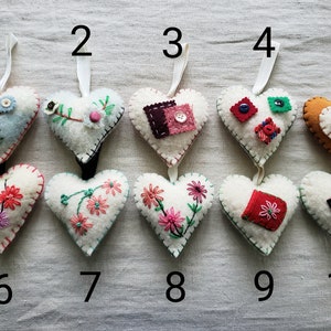 Wool Heart Ornament Handmade Festive Mini Gift Christmas Xmas Valentine ...