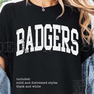 Badgers Athletic Mascot SVG PNG, Vintage Collegiate School Spirit Design, Varsity Football Game Day Shirt Graphic