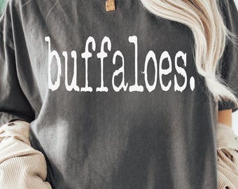 Trendy Buffaloes Typewriter SVG, PNG, dxf, eps Buffaloes Game Day Cricut, Buffaloes School Sport Shirt Sublimation, Buffaloes Cut File