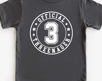 Offizielles Threenager PNG/SVG-Design, lustiges Retro-Shirt-Design zum 3. Geburtstag, Geburtstagsgeschenk, digitale Download-Datei
