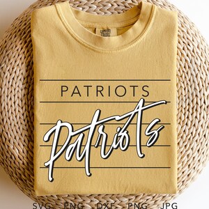 Patriots SVG, PNG, dxf, jpg, eps, Trendy Patriots Sport Shirt Sublimation Design, Patriots School Mascot Cricut, Patriots Team Spirit