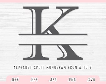 Split Monogram Svg Etsy