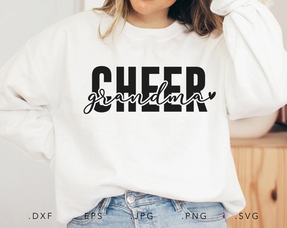 Cheer Grandma PNG SVG, Game Day Cheer Squad Shirt Design, Proud Cheer Grandma Gift, Sublimation Digital Download