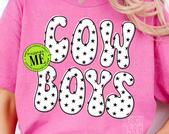 Cowboys Preppy Mascot PNG, Cute Football Game Day Shirt Design, Trendy Girly Sportswear Graphic