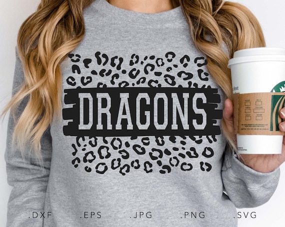 Dragons SVG, PNG ,dxf, jpg, eps, Dragons Leopard Print Sublimation, Dragons School Team Mascot, Dragons Sublimation, Dragons Cut File