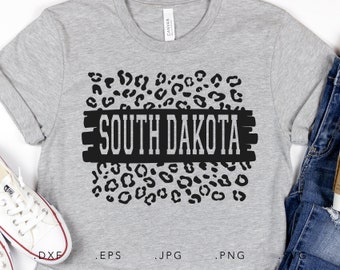 South Dakota Leopard Print SVG DXF JPG Png Eps Cricut Silhouette Cut File Sublimation