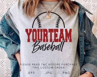 Your Team Baseball SVG, Dxf, Jpg, Png, Eps, Baseball Svg,Baseball Template Svg, Baseball Team Cut File Cricut Silhouette, Baseball Shirt Svg