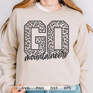 GO Bergsteiger svg, png, dxf, eps, Bergsteiger Leopardenmuster Sublimation, Bergsteiger Schulteam Maskottchen, GO Bergsteiger Geist Shirt