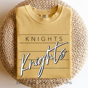 Knights SVG, PNG, dxf, jpg, eps, Trendy Knights Sport Shirt Sublimation Design, Knights School Mascot Cricut, Knights Team Spirit