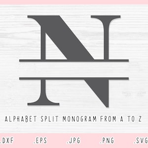 Split Monogramm SVG, römische Fett Monogramm SVG, DXF, Jpg, Png, Eps, Split Letter Svg, römische Fett Schrift Svg, schneiden Dateien für Cricut und Silhouette