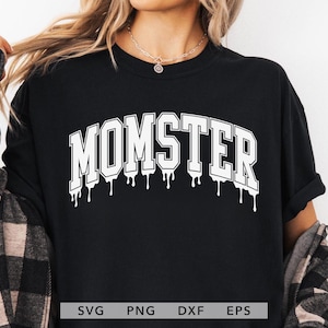 Momster SVG, PNG, dxf, eps, Trendy Halloween Shirt Sublimation, Spooky Mom Cricut, Spooky Mama Cut File
